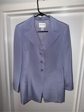 Hugo Buscati 100% Silk Lavender Purple Women's Blazer Jacket 4
